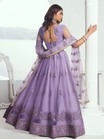 Lavender Butterfly Net Lehenga Choli